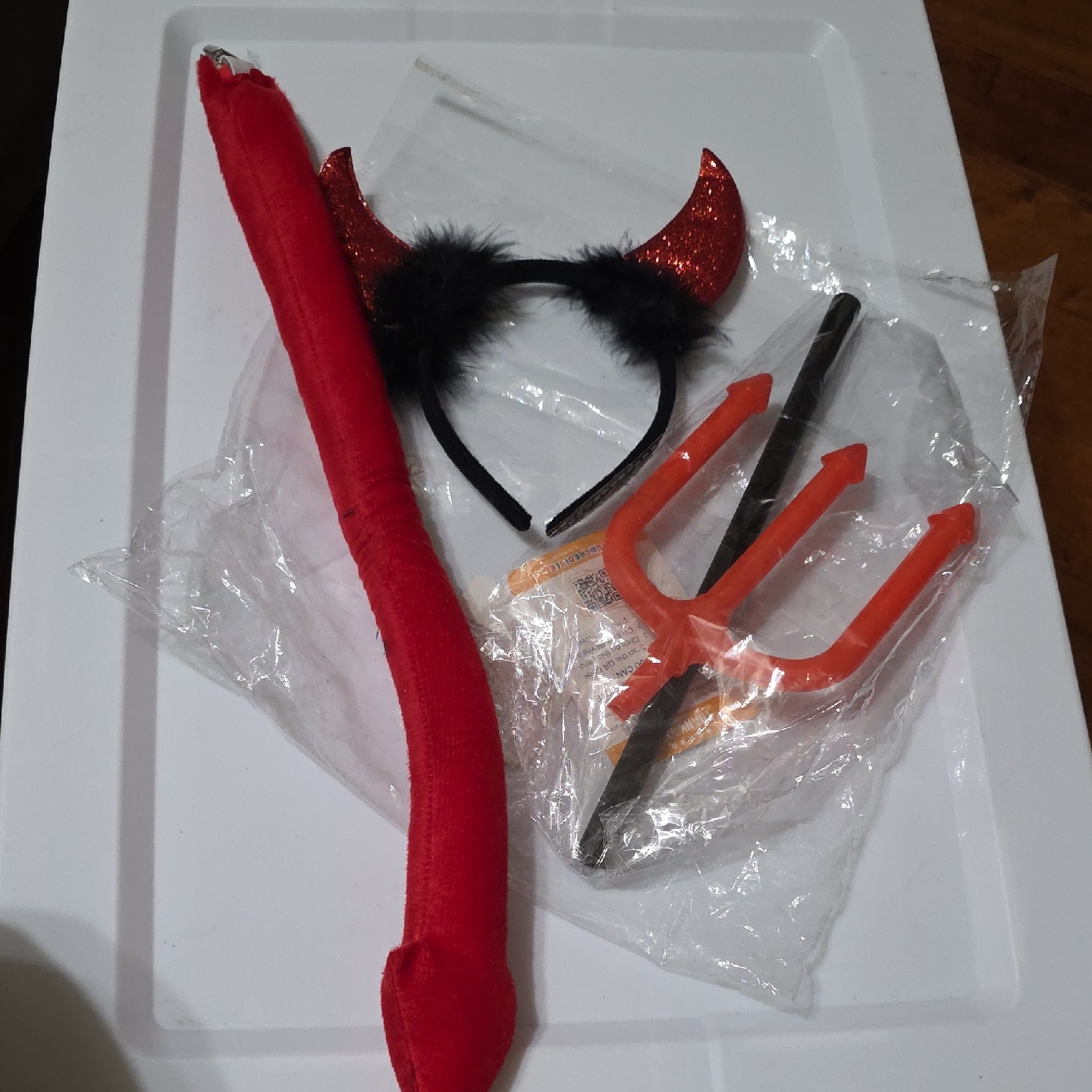 Red Devil Costume Accessories Tail Horns  Pitchfork